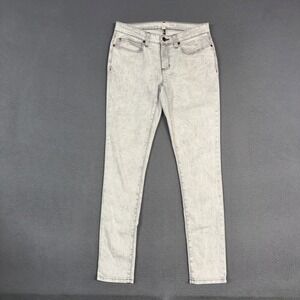 Eileen Fisher Jeans Womens 6 White Acid Wash Straight Stretch Organic Cotton USA